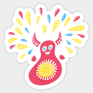 Happy Jumping Character Sticker